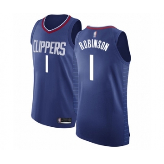 Men's Los Angeles Clippers 1 Jerome Robinson Authentic Blue Basketball Jersey - Icon Edition