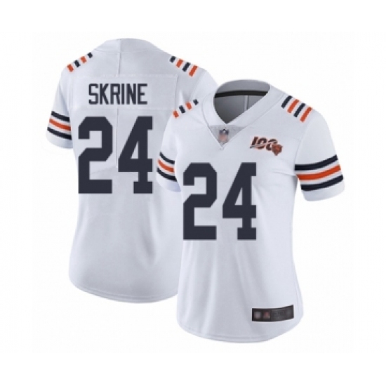 Women's Chicago Bears 24 Buster Skrine White 100th Season Limited Football Jersey