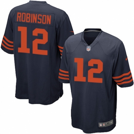 Men's Nike Chicago Bears 12 Allen Robinson Game Navy Blue Alternate NFL Jersey