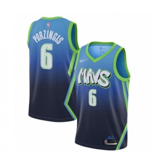 Youth Dallas Mavericks 6 Kristaps Porzingis Swingman Blue Basketball Jersey - 2019 20 City Edition