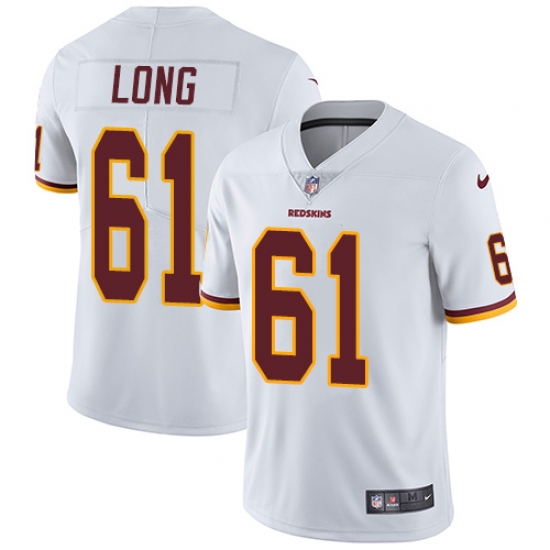 Men's Nike Washington Redskins 61 Spencer Long White Vapor Untouchable Limited Player NFL Jersey