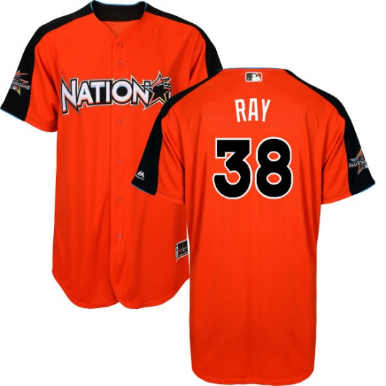 Men's Majestic Arizona Diamondbacks 38 Robbie Ray Authentic Orange National League 2017 MLB All-Star MLB Jersey