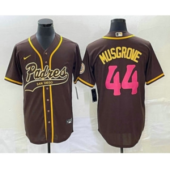 Men's San Diego Padres 44 Joe Musgrove Brown NEW 2023 City Connect Cool Base Stitched Jersey