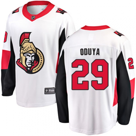 Youth Ottawa Senators 29 Johnny Oduya Fanatics Branded White Away Breakaway NHL Jersey