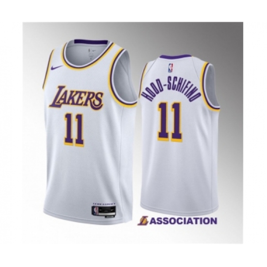 Men's Los Angeles Lakers 11 Jalen Hood-Schifino White 2023 Draft Association Edition Stitched Basketball Jersey