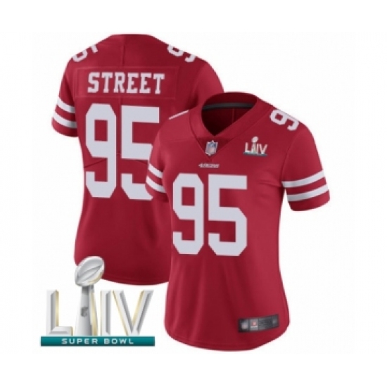 Women's San Francisco 49ers 95 Kentavius Street Red Team Color Vapor Untouchable Limited Player Super Bowl LIV Bound Football Jersey