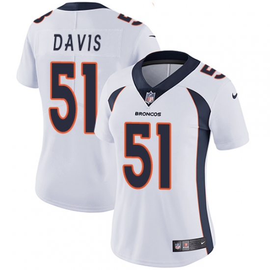 Women's Nike Denver Broncos 51 Todd Davis White Vapor Untouchable Limited Player NFL Jersey