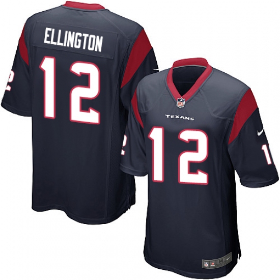 Men's Nike Houston Texans 12 Bruce Ellington Game Navy Blue Team Color NFL Jersey