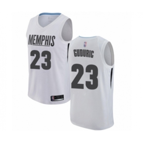 Men's Memphis Grizzlies 23 Marko Guduric Authentic White Basketball Jersey - City Edition