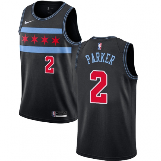 Youth Nike Chicago Bulls 2 Jabari Parker Swingman Black NBA Jersey - City Edition