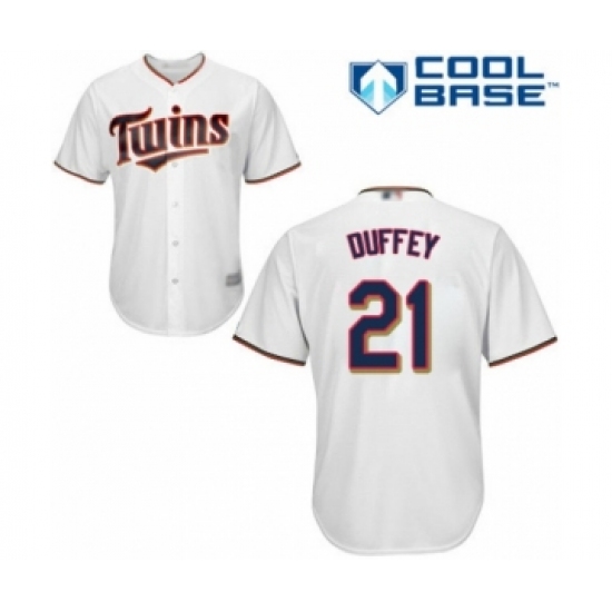 Youth Minnesota Twins 21 Tyler Duffey Authentic White Home Cool Base Baseball Player Jersey