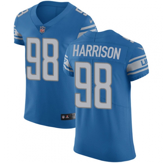 Men's Nike Detroit Lions 98 Damon Harrison Blue Team Color Vapor Untouchable Limited Player NFL Jersey