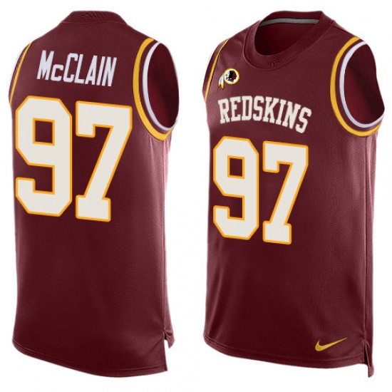 Men's Nike Washington Redskins 97 Terrell McClain Limited Red Player Name & Number Tank Top NFL Jersey