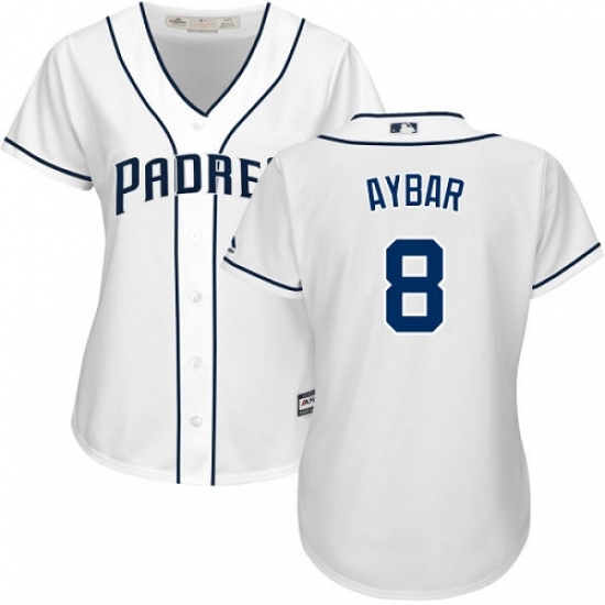 Women's San Diego Padres 8 Erick Aybar White Home Stitched MLB Jersey