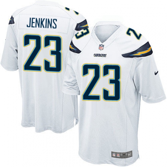 Men's Nike Los Angeles Chargers 23 Rayshawn Jenkins Game White NFL Jersey