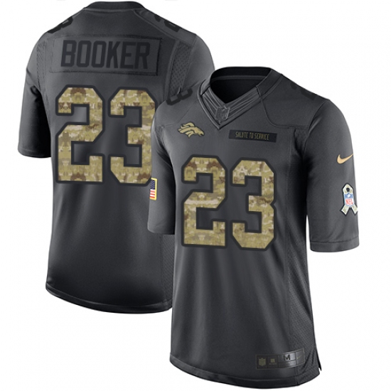 Youth Nike Denver Broncos 23 Devontae Booker Limited Black 2016 Salute to Service NFL Jersey