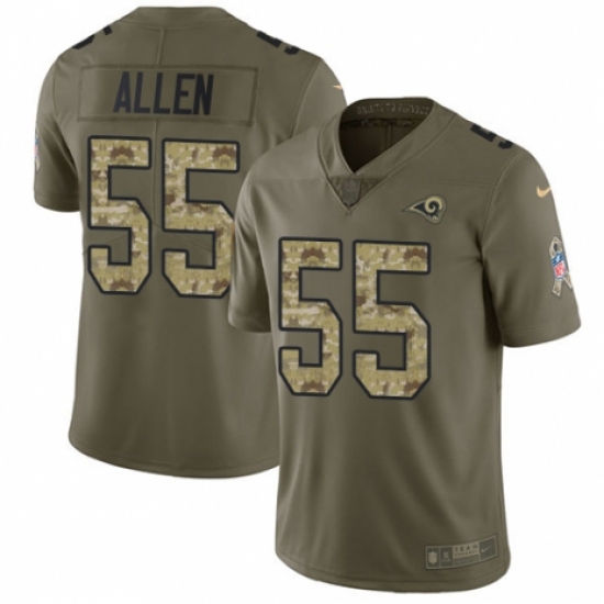 Men's Nike Los Angeles Rams 55 Brian Allen Limited Olive/Camo 2017 Salute to Service NFL Jersey