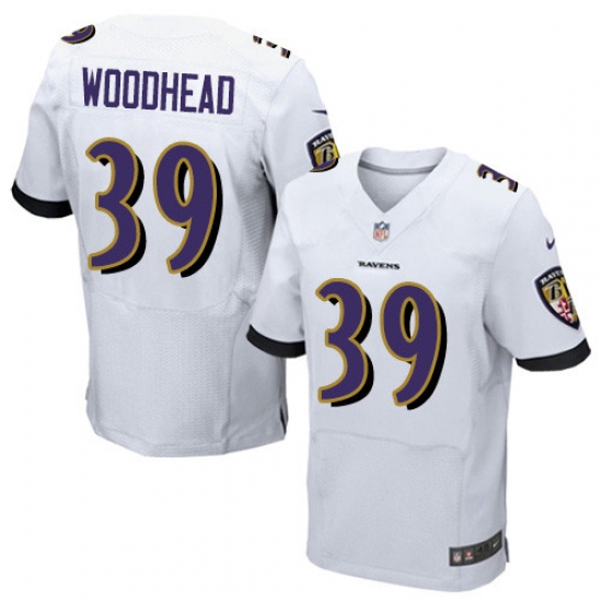 Men's Nike Baltimore Ravens 39 Danny Woodhead Elite White NFL Jersey