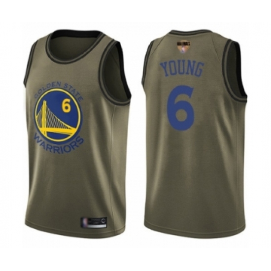 Men's Golden State Warriors 6 Nick Young Swingman Green Salute to Service 2019 Basketball Finals Bound Basketball Jersey