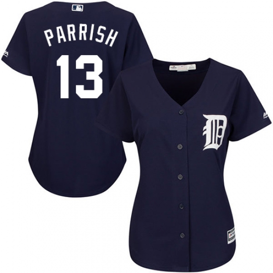 Women's Majestic Detroit Tigers 13 Lance Parrish Authentic Navy Blue Alternate Cool Base MLB Jersey