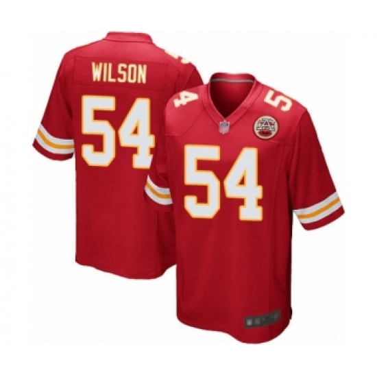 Men's Kansas City Chiefs 54 Damien Wilson Game Red Team Color Football Jersey