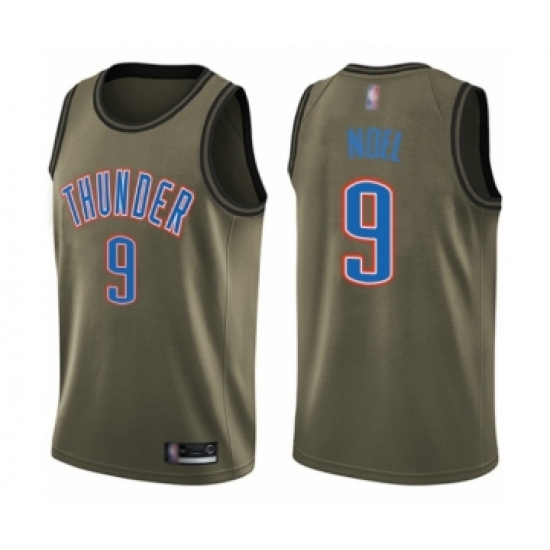 Youth Oklahoma City Thunder 9 Nerlens Noel Swingman Green Salute to Service Basketball Jersey