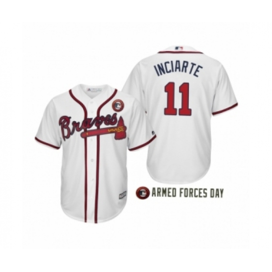 Women 2019 Armed Forces Day 11 Ender Inciarte Atlanta Braves White Jersey