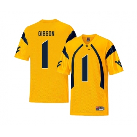 West Virginia Mountaineers 1 Shelton Gibson Gold College Football Jersey