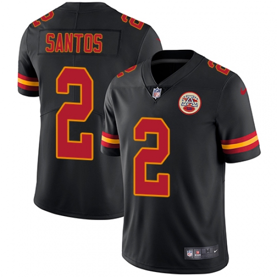 Men's Nike Kansas City Chiefs 2 Cairo Santos Limited Black Rush Vapor Untouchable NFL Jersey