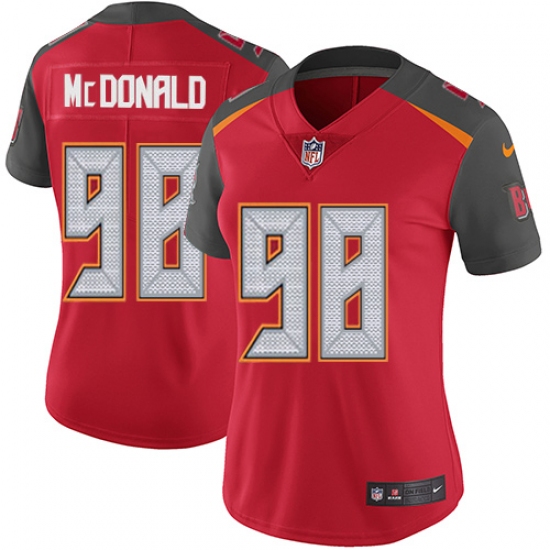 Women's Nike Tampa Bay Buccaneers 98 Clinton McDonald Elite Red Team Color NFL Jersey