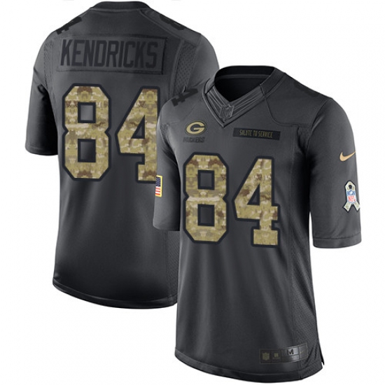 Youth Nike Green Bay Packers 84 Lance Kendricks Limited Black 2016 Salute to Service NFL Jersey