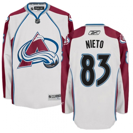 Men's Reebok Colorado Avalanche 83 Matt Nieto Authentic White Away NHL Jersey