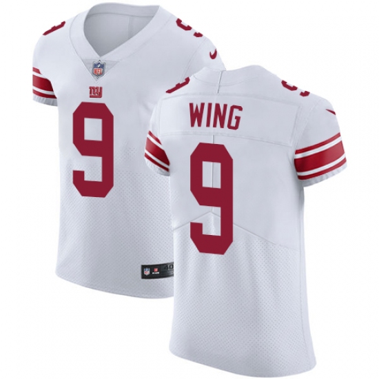 Men's Nike New York Giants 9 Brad Wing White Vapor Untouchable Elite Player NFL Jersey