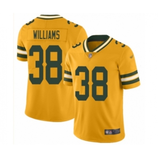 Women's Green Bay Packers 38 Tramon Williams Limited Gold Inverted Legend Football Jersey