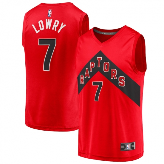 Men's Toronto Raptors 7 Kyle Lowry Fanatics Branded Red 2020-21 Fast Break Replica Player Jersey