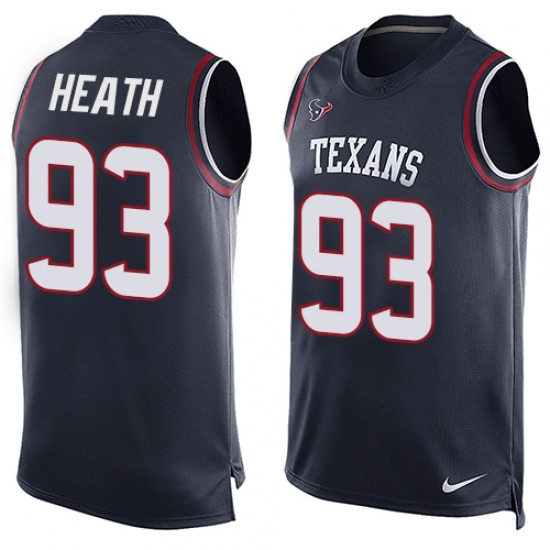 Men's Nike Houston Texans 93 Joel Heath Limited Navy Blue Player Name & Number Tank Top NFL Jersey