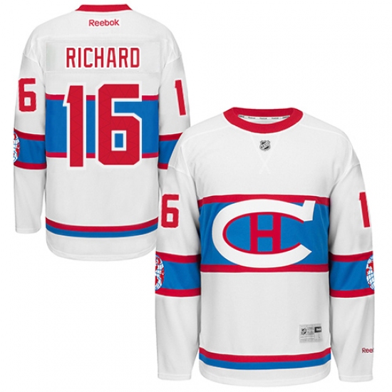 Men's Reebok Montreal Canadiens 16 Henri Richard Premier White 2016 Winter Classic NHL Jersey