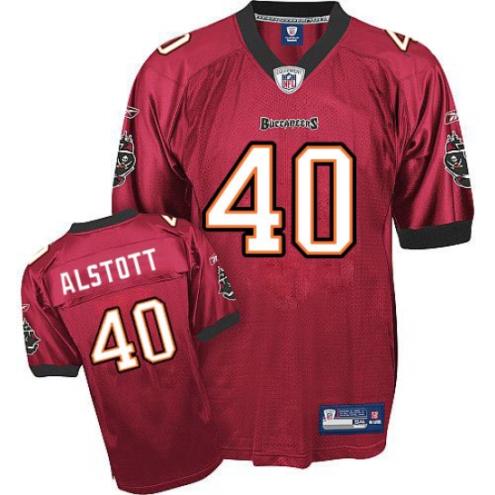 Reebok Tampa Bay Buccaneers 40 Mike Alstott Red Team Color Authentic Throwback NFL Jersey