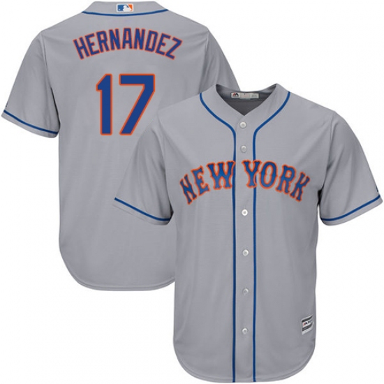 Men's Majestic New York Mets 17 Keith Hernandez Replica Grey Road Cool Base MLB Jersey