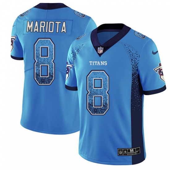 Youth Nike Tennessee Titans 8 Marcus Mariota Limited Blue Rush Drift Fashion NFL Jersey