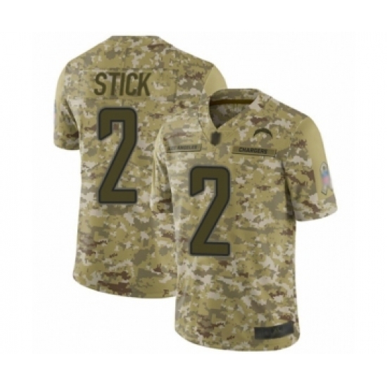 Youth Los Angeles Chargers 2 Easton Stick Limited Camo 2018 Salute to Service Football Jersey