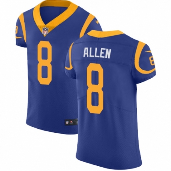 Men's Nike Los Angeles Rams 8 Brandon Allen Royal Blue Alternate Vapor Untouchable Elite Player NFL Jersey