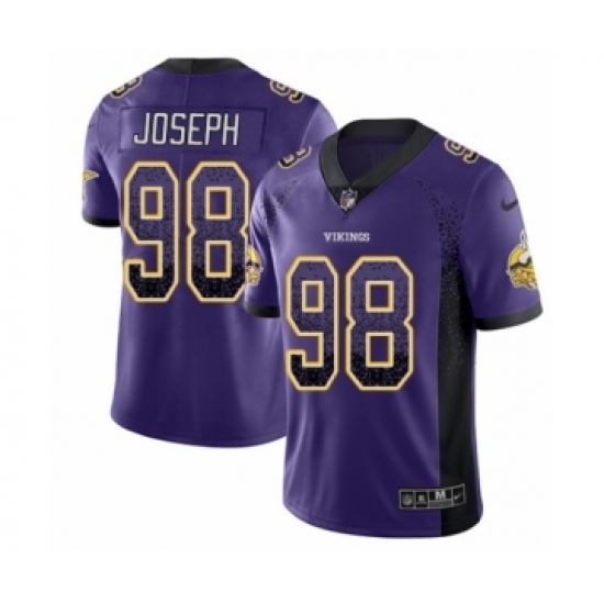 Youth Nike Minnesota Vikings 98 Linval Joseph Limited Purple Rush Drift Fashion NFL Jersey