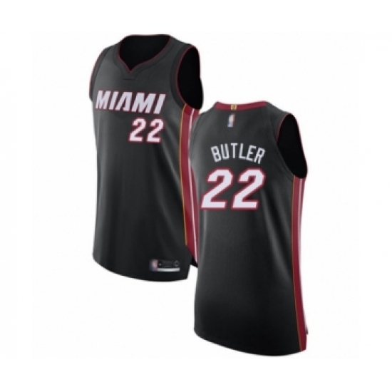 Men's Miami Heat 22 Jimmy Butler Authentic Black Basketball Jersey - Icon Edition