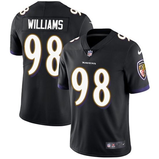 Youth Nike Baltimore Ravens 98 Brandon Williams Black Alternate Vapor Untouchable Limited Player NFL Jersey