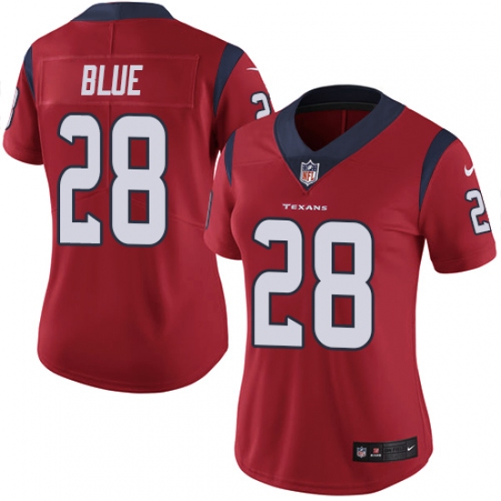 Women's Nike Houston Texans 28 Alfred Blue Limited Red Alternate Vapor Untouchable NFL Jersey