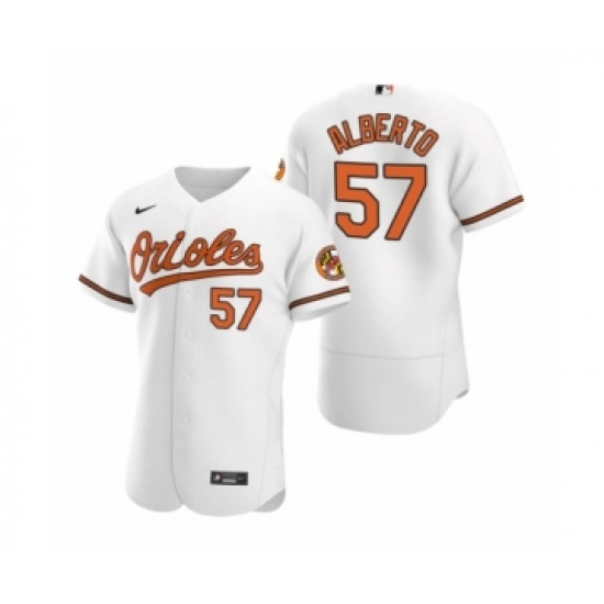 Men's Baltimore Orioles 57 Hanser Alberto Nike White Authentic 2020 Home Jersey