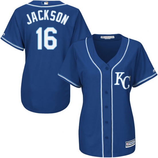 Women's Majestic Kansas City Royals 16 Bo Jackson Authentic Blue Alternate 2 Cool Base MLB Jersey