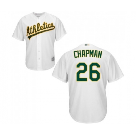 Men's Oakland Athletics 26 Matt Chapman Replica White Home Cool Base Baseball Jersey