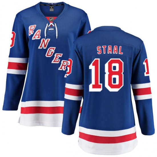 Women's New York Rangers 18 Marc Staal Fanatics Branded Royal Blue Home Breakaway NHL Jersey